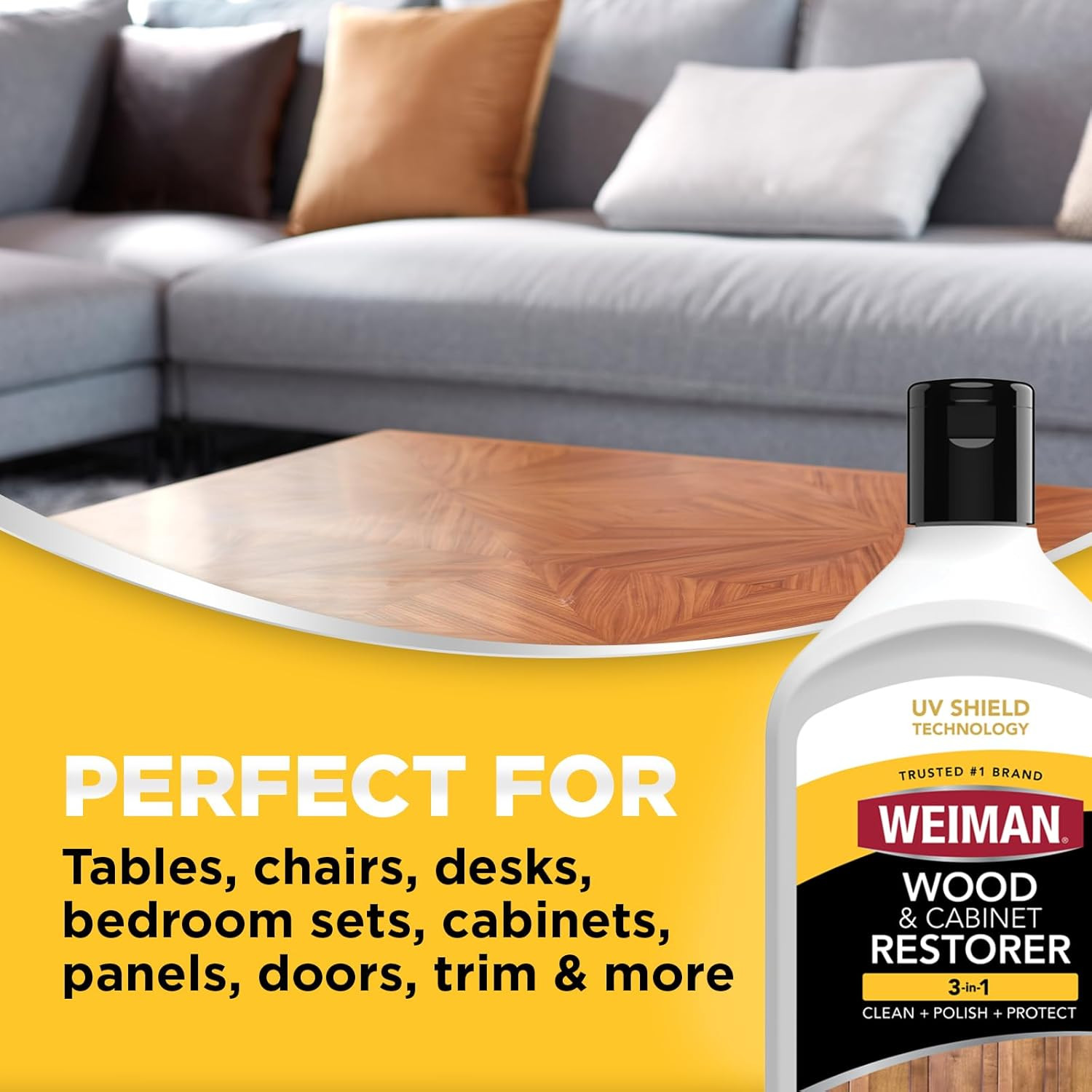 Wood Cabinet Restorer 3-In-1 Bundle Removes Dirt Residue Dust Reduces Scratches