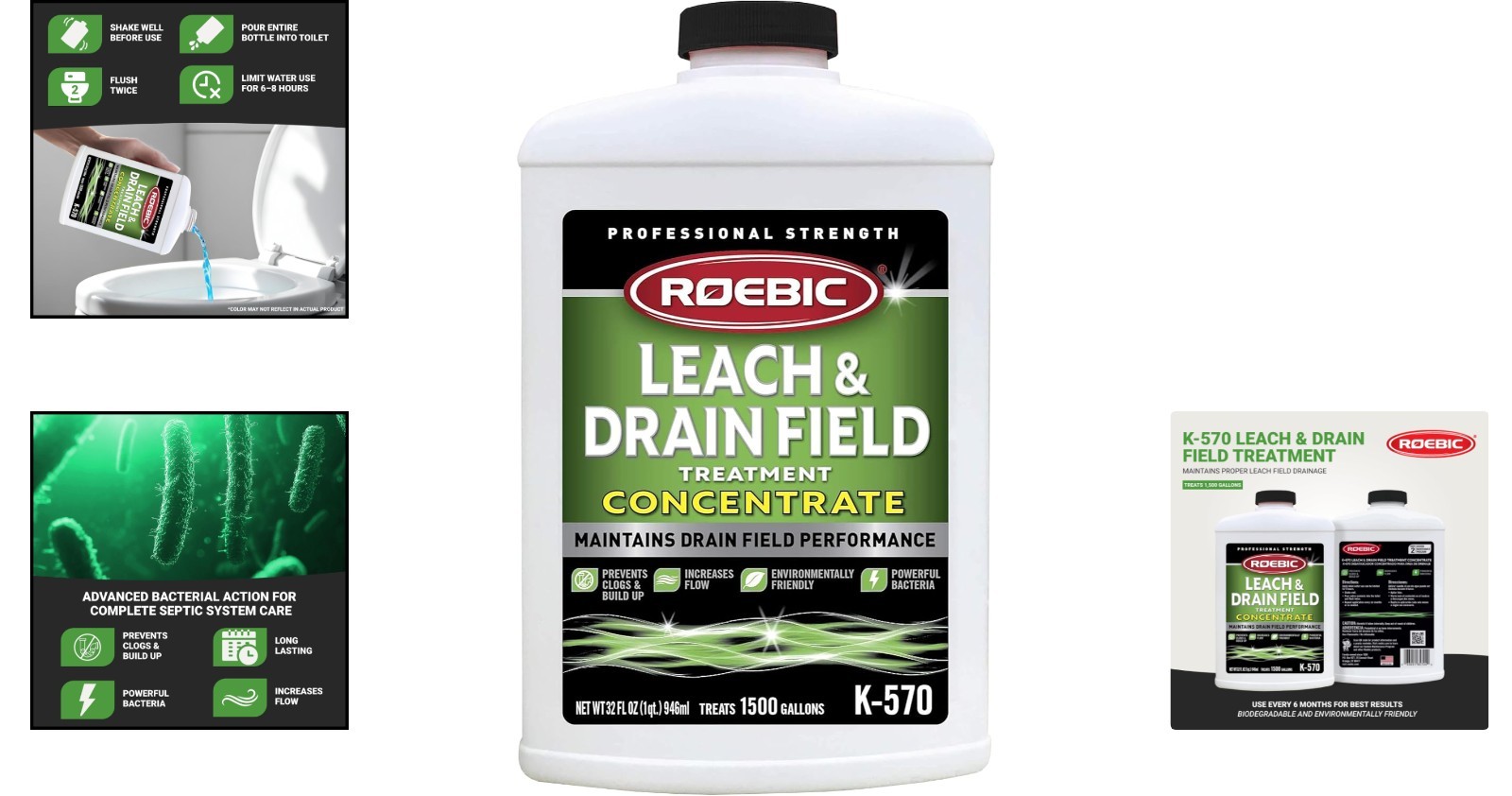 Roebic K-570 32 Fl Oz Drain Field Cleaner – Fast & Effective Septic Solution
