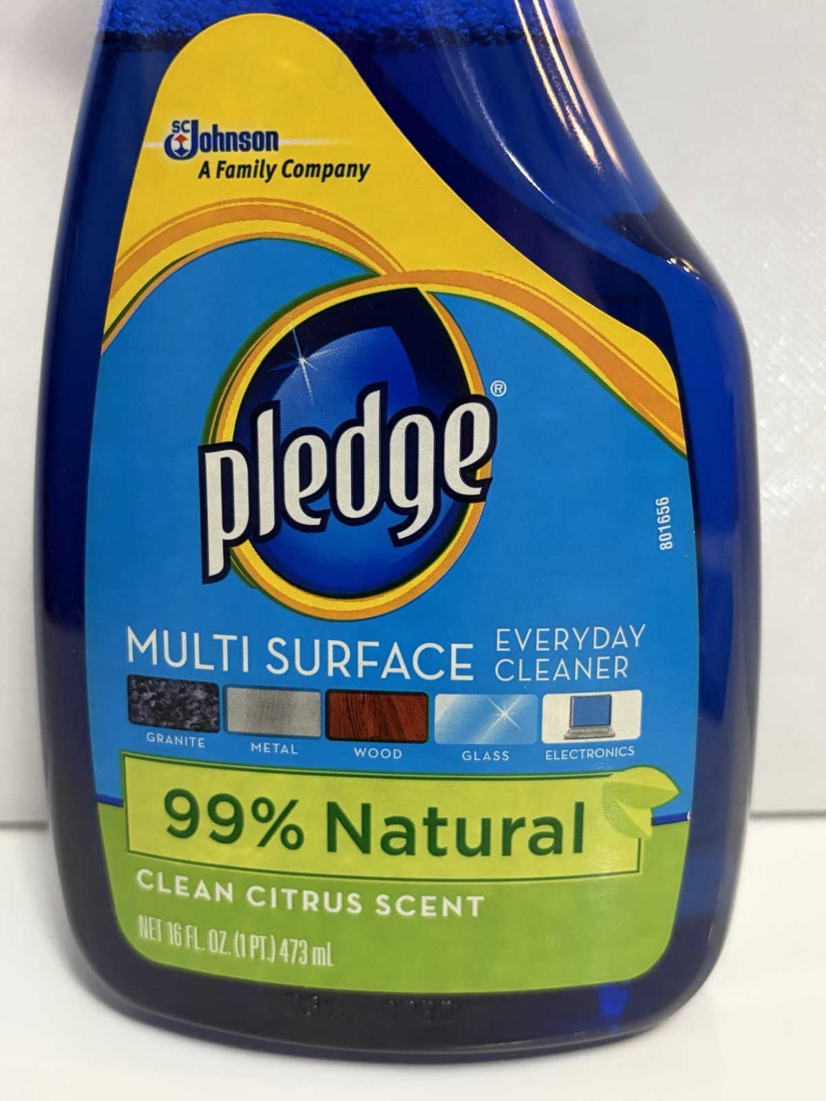2x Pledge Multi-Surface Everyday Natural Cleaner 16 oz Spray & 25 Wipes Citrus