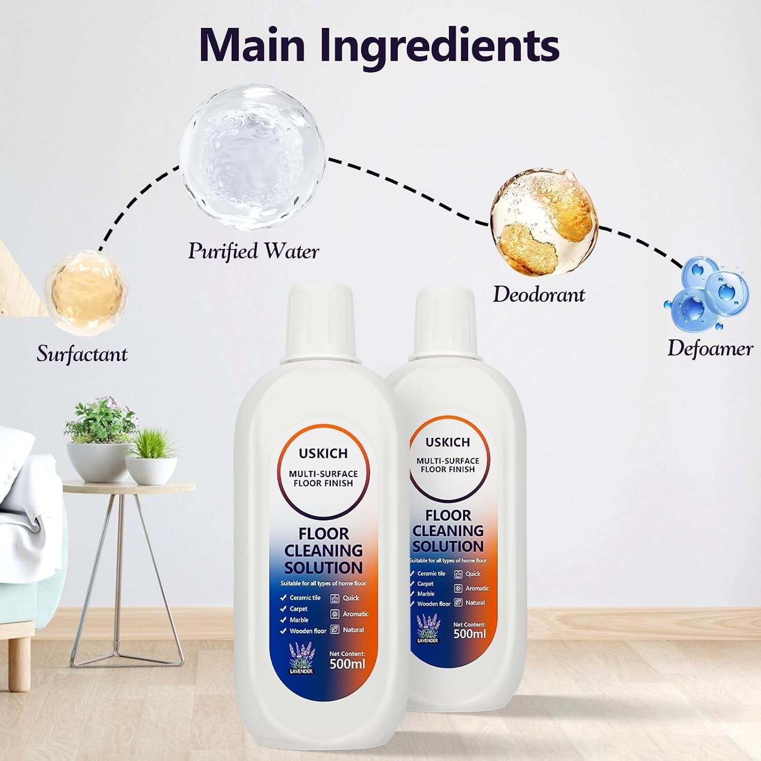 34 FL OZ Multi-Surface Floor Cleaner – Gentle & Effective for Roborock & Tineco
