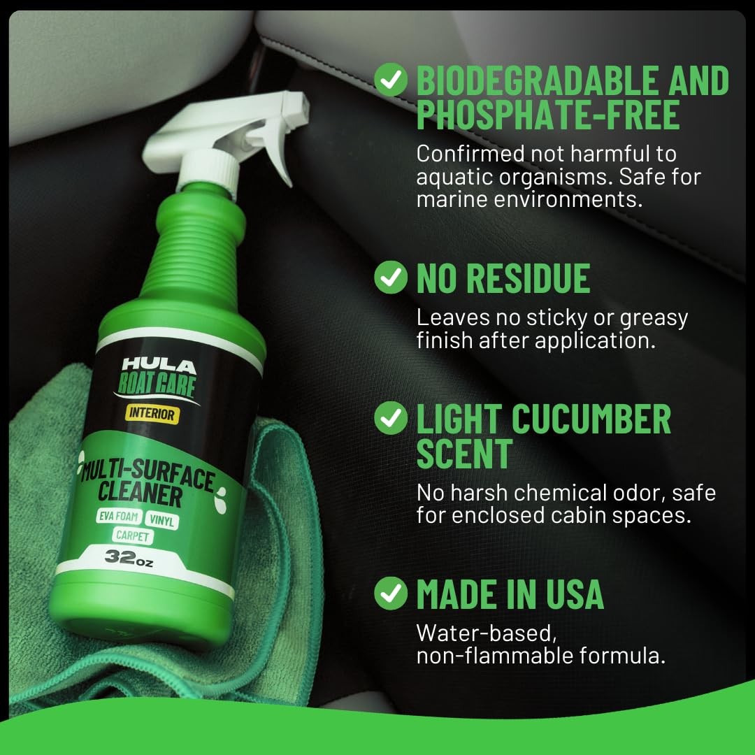Hula Multi-Surface Cleaner — EVA Foam, Vinyl and Carpet, 32 oz — Boat Deck, S…
