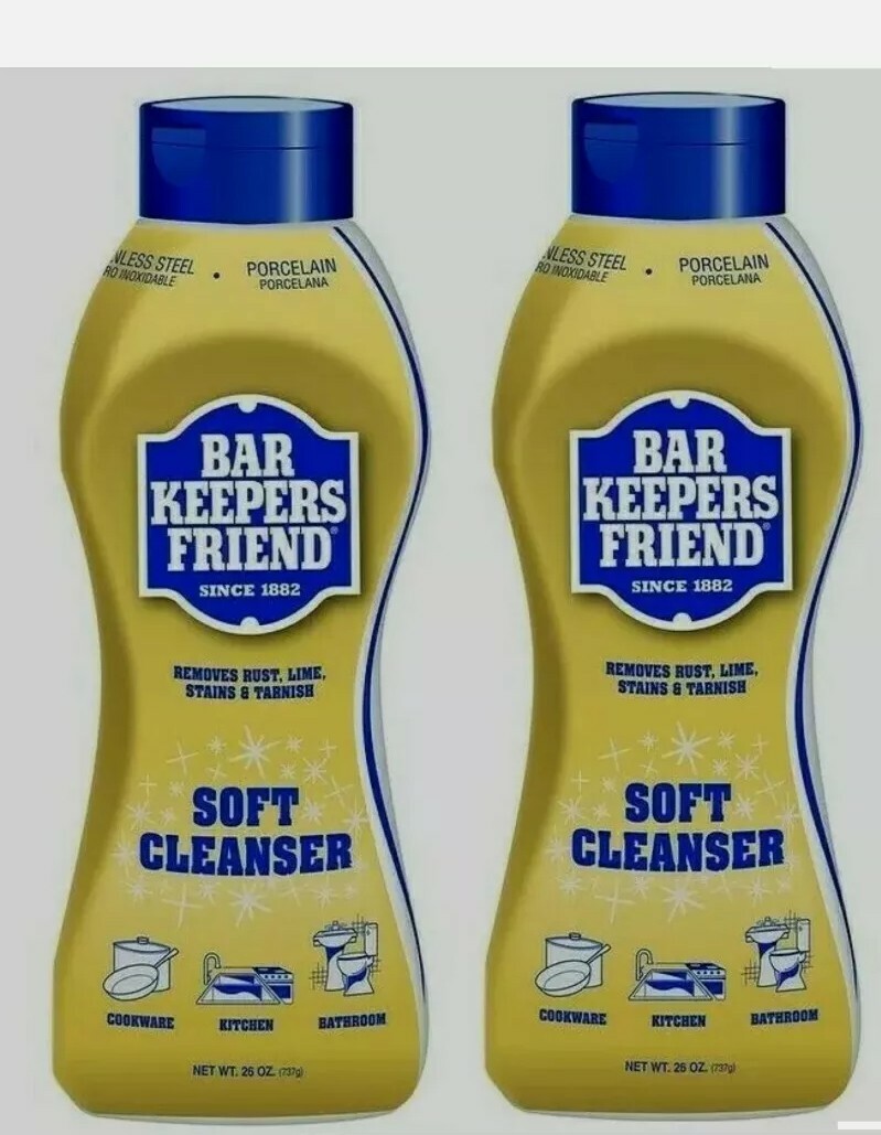 2 BAR KEEPERS FRIEND Soft Cleanser Multi Use Hard Surface Cleaner 26oz Gel 11624