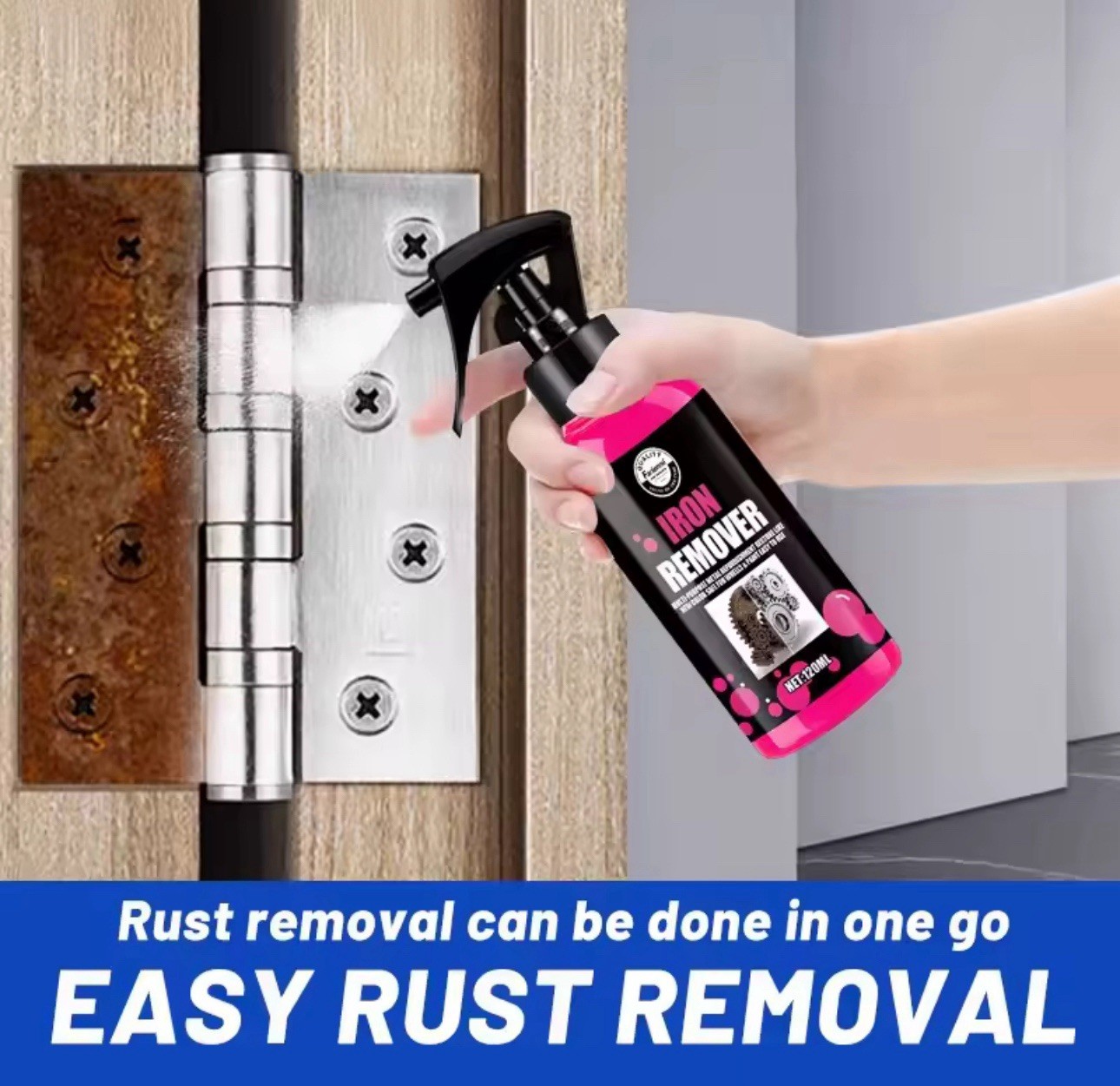 Rust Remover Spray 120ml Metal Cleaner Iron Rust Stain Removal Solution