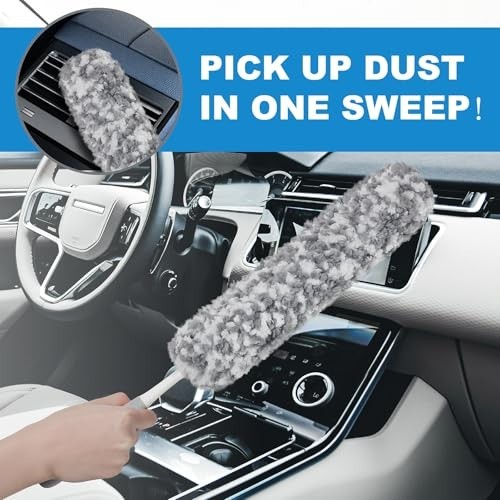 12″ Microfiber Car Duster Interior Detail Brush Dash Vent Dust Cleaner Tool