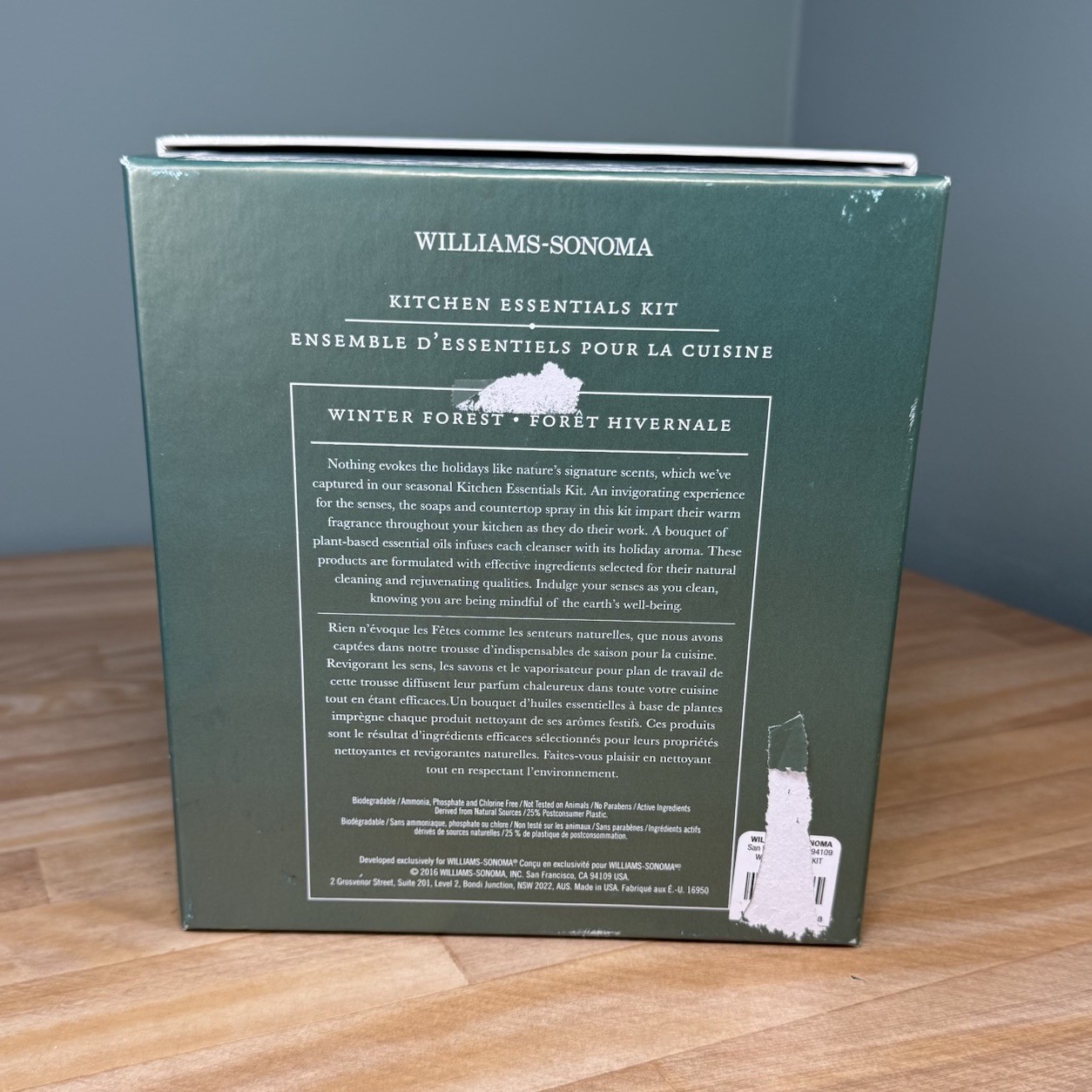NEW Williams Sonoma Kitchen Essentials Kit WINTER FOREST Hand Dish Soap Spray