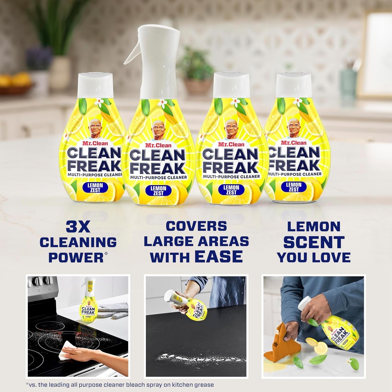 Mr Clean Clean Freak Multi Surface Cleaner Spray Lemon Zest 16 Fl Oz Pack of 4