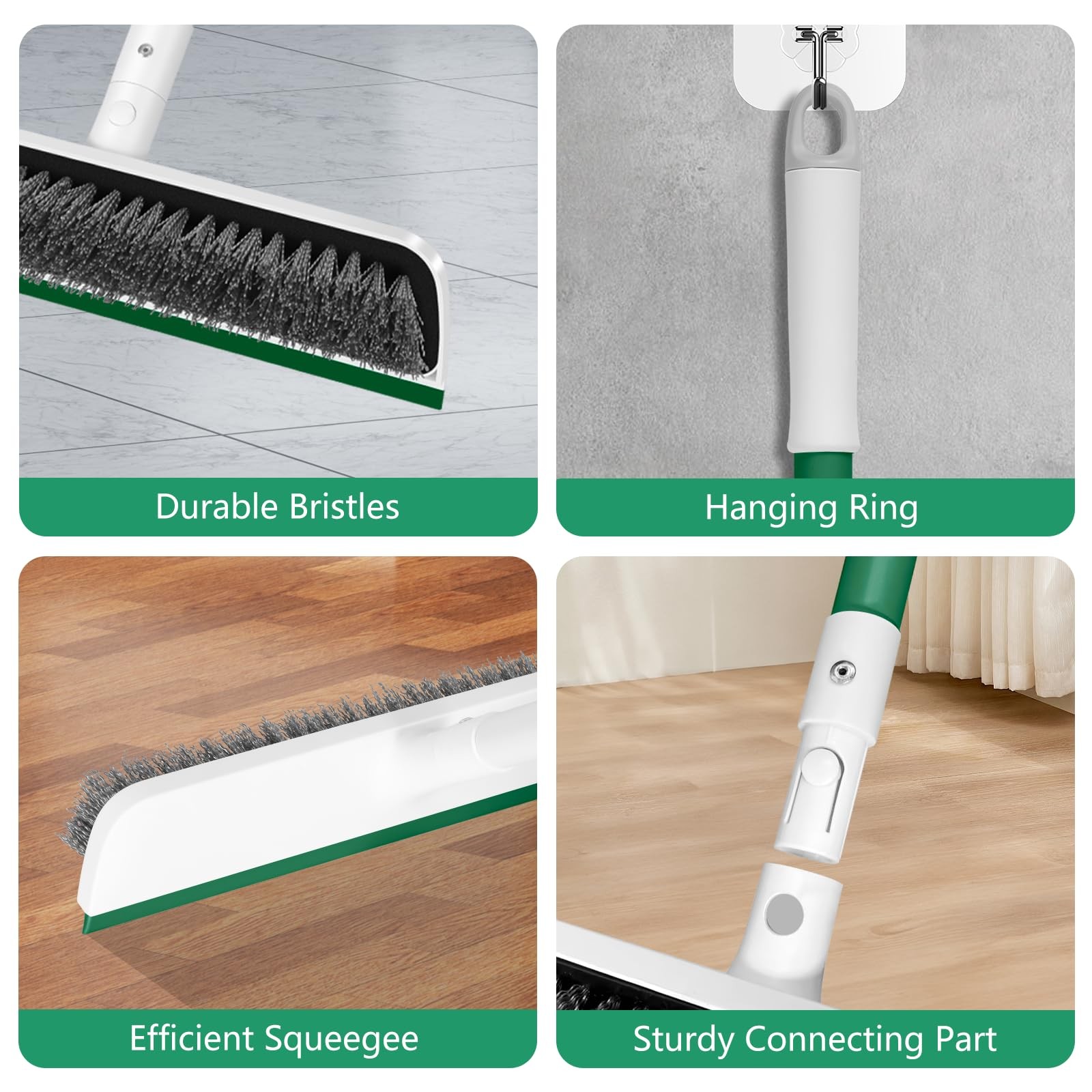 Upgraded Large 12 in Wide Floor Scrub Brush with 51-Inch Long Adjustable Hand…