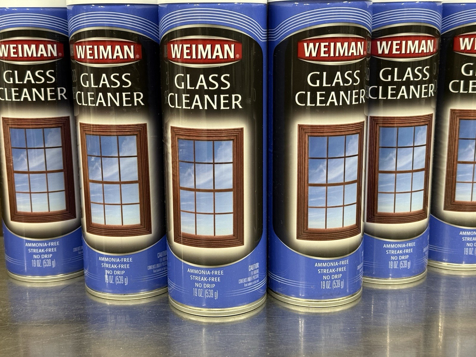 Pack of 6 – WEIMAN Glass Cleaner 19 oz Aerosol Spray Can