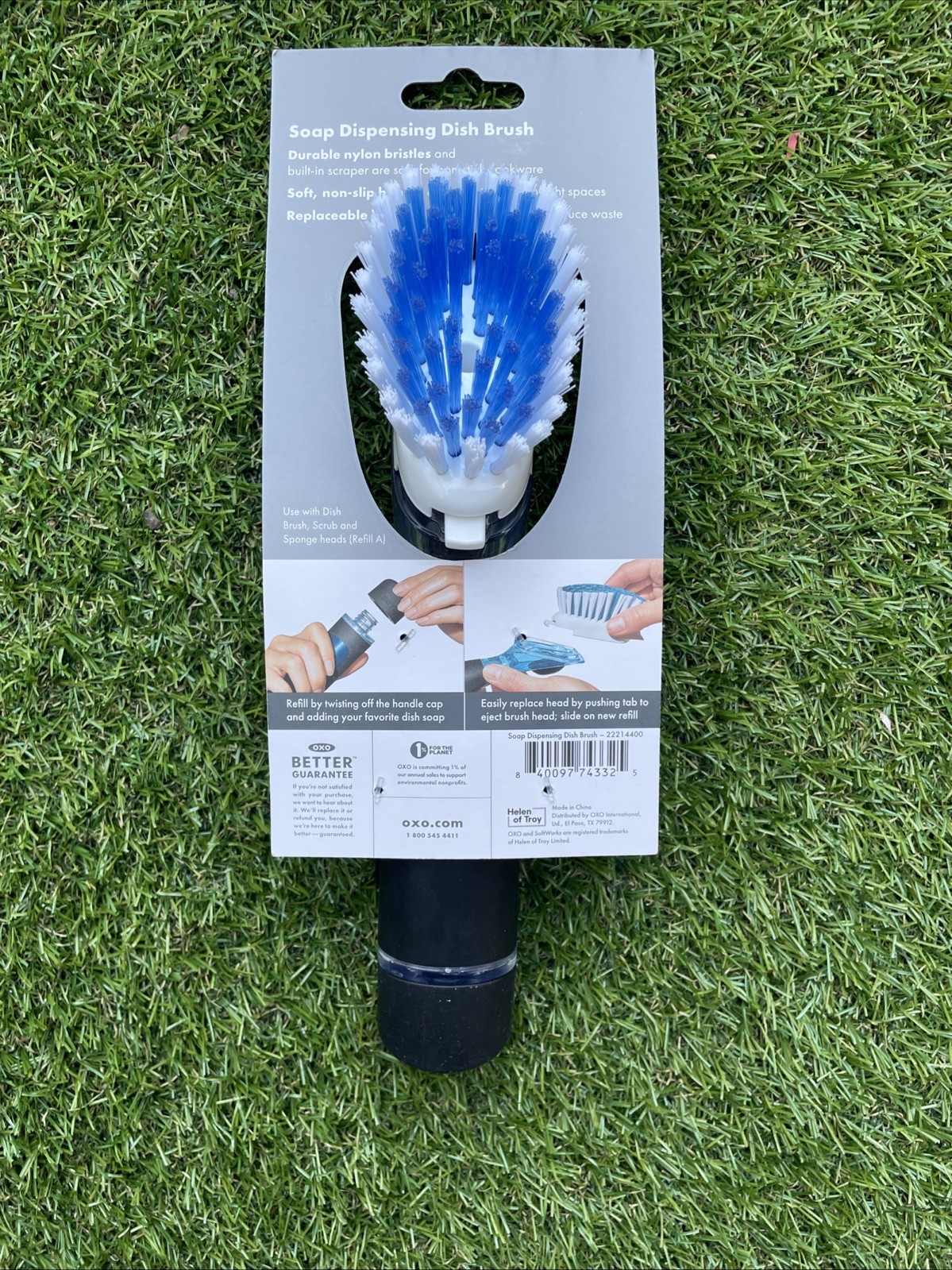 OXO Softworks Soap Dispensing Dish Cleaning Brush with A Push of The Button New