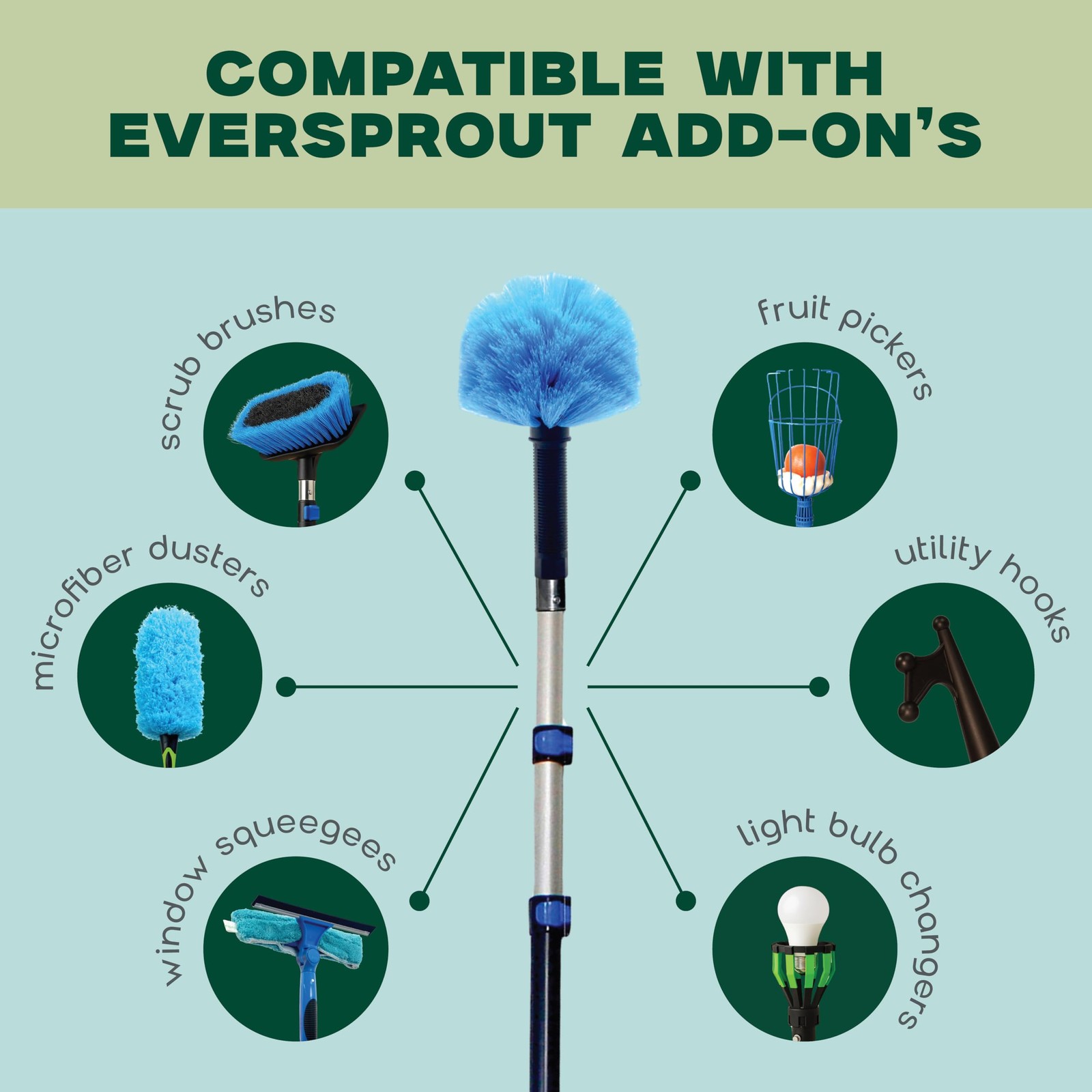 5to12ft Telescoping Durable Duster with Extension Pole – Lightweight 3 Stage …