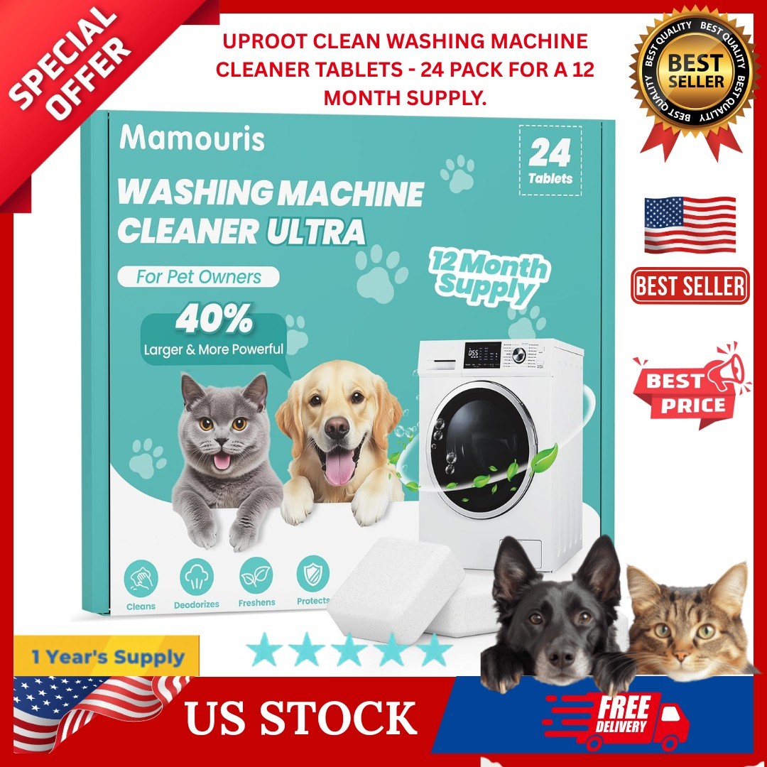 Uproot Clean Washing Machine Cleaner Tablets – 24 Pack for a 12 Month Supply. Fo
