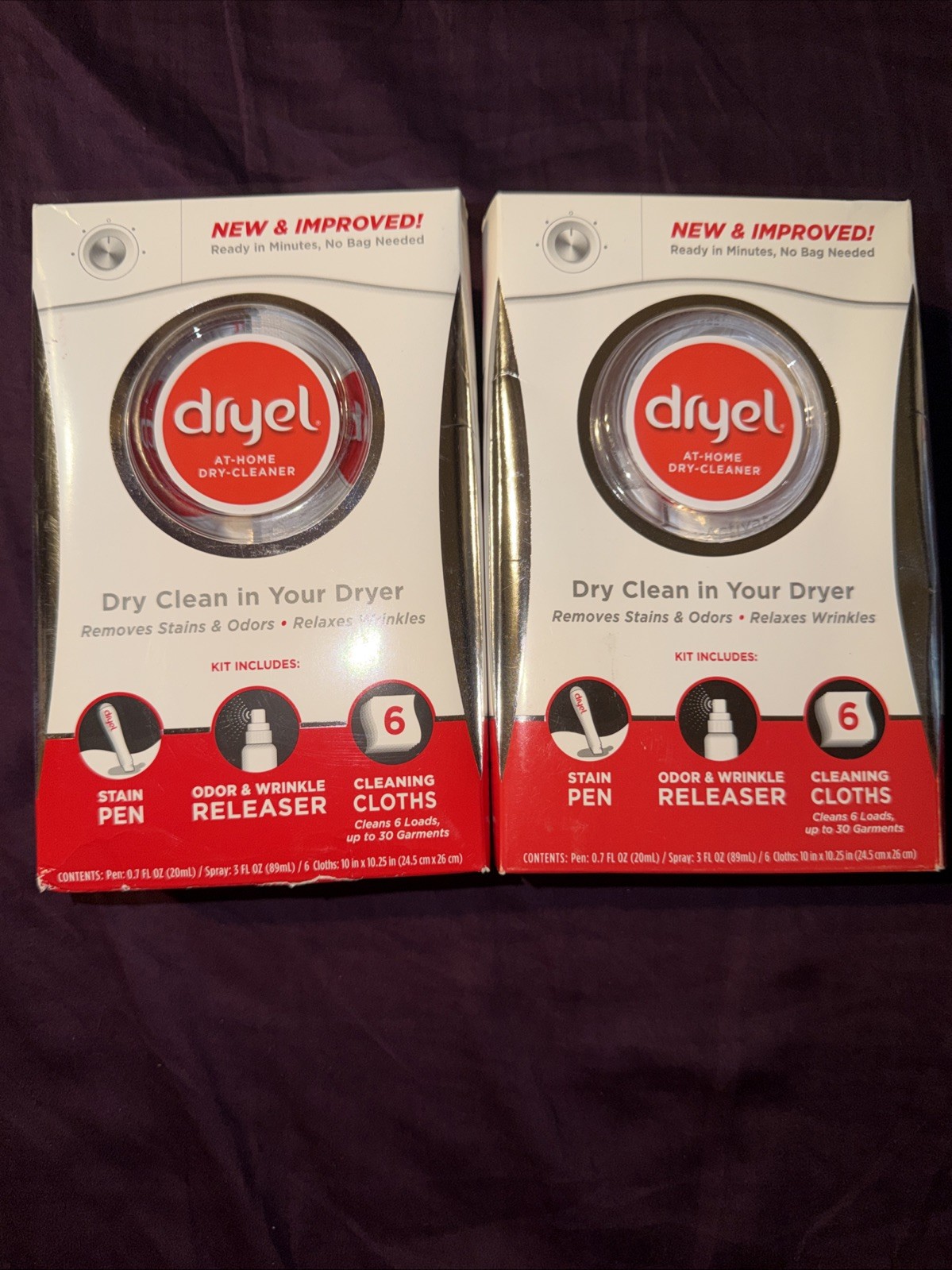2 pack Dryel At Home Dry Cleaner Starter Kit with 6 Cleaning Cloths, Fresh Scent