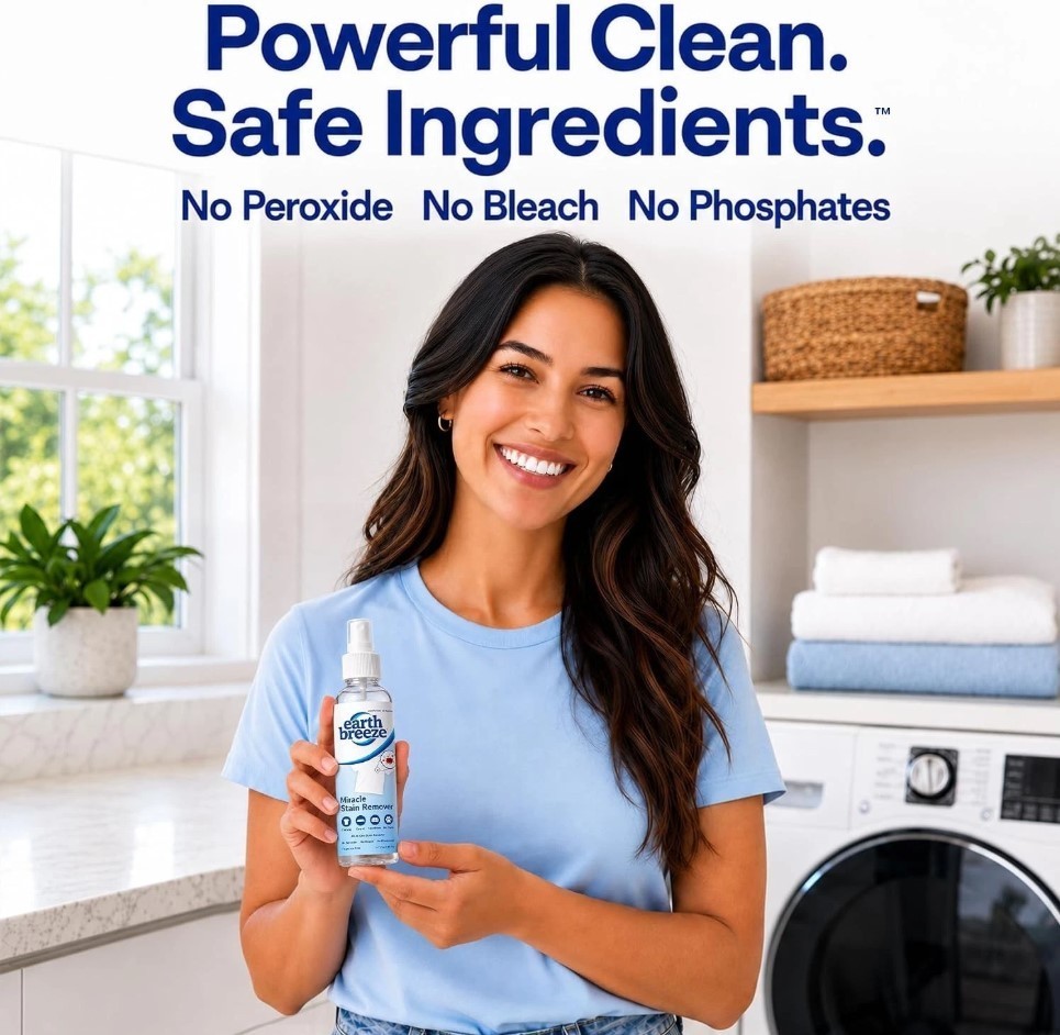 Earth Breeze Miracle Stain Remover Spray – Powerful All-In-One Solution – Remove