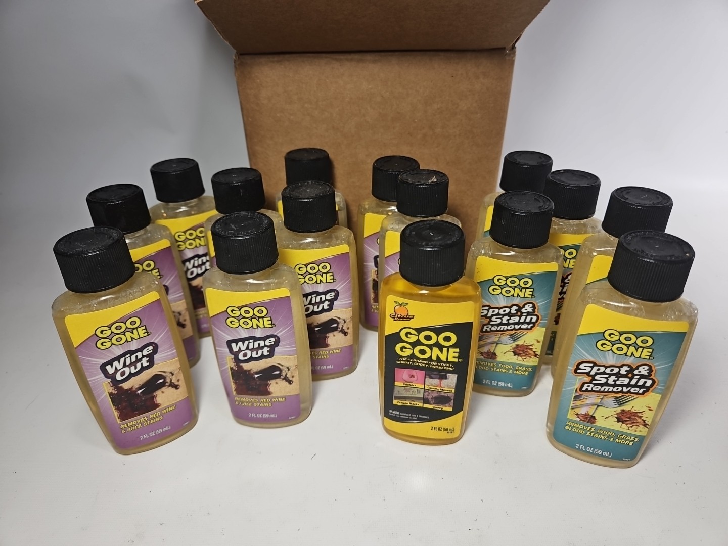 15 Goo Gone 2oz Bottles – 9 Wine And Juice, 5 General Stains, 1 Original