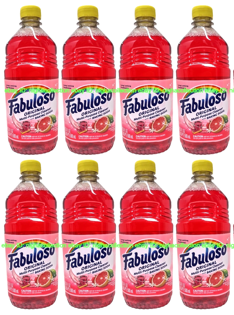 (LOT 8 Bottles) Fabuloso Citrus & Fruits All Purpose Cleaner 16.9ozEa Bottle NEW
