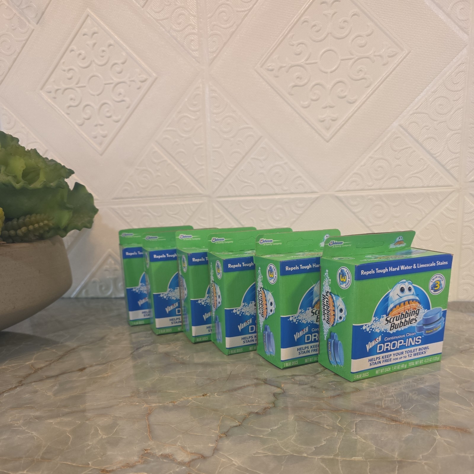 Lot 6 Scrubbing Bubbles Toilet Tablets Continuous Clean Blue Discs Drop Ins 3-ct