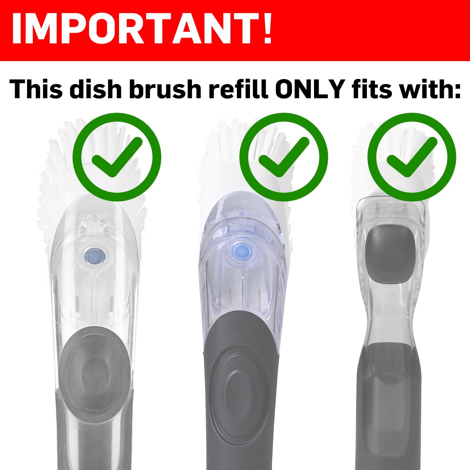 Dish Brush Refill, 4 Pack Dish Brush Replacement Head for OXO Dish Brush, Bru…