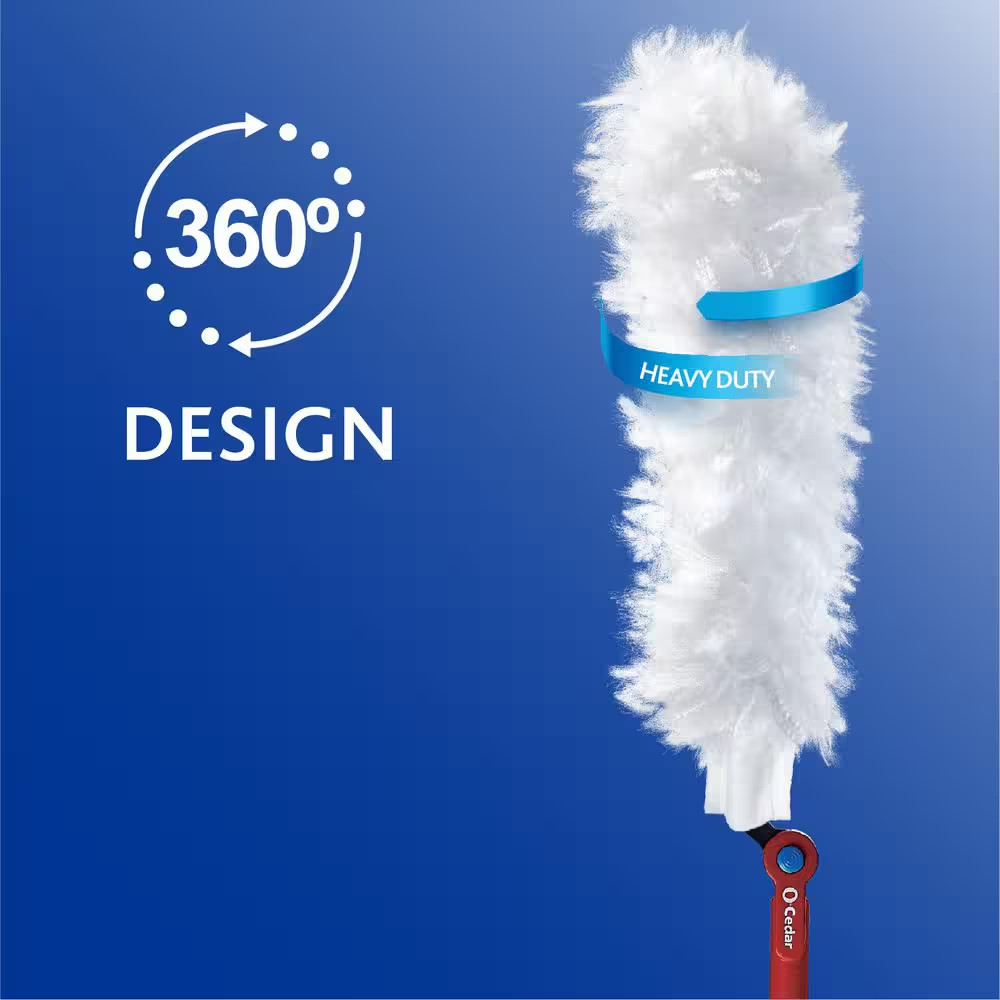 Flex and Catch Heavy Duty Dusting Kit with Stay-On Duster Hook, 5-Duster Refills