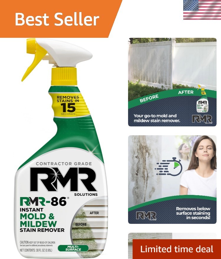 RMR-86 Fast-Acting Mold and Mildew Stain Remover Spray, 30 Fl Oz – No Scrubbing!