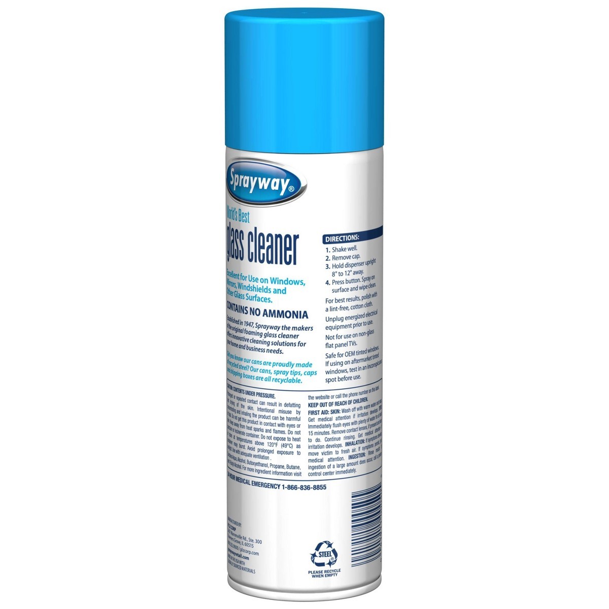 Glass Cleaner Ammonia Free Aerosol-19oz:Fresh Scent,Windows&Mirrors, Streak-Free