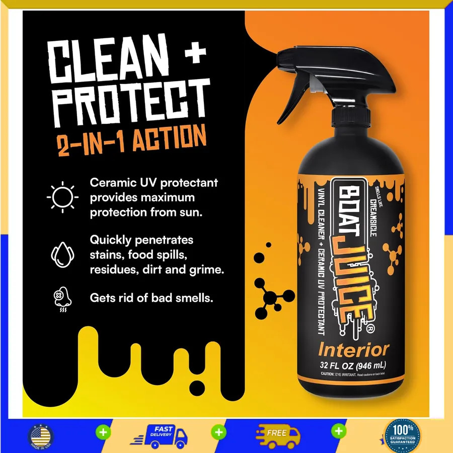 Boat Juice 2-in-1 Vinyl Boat Seat Cleaner & Ceramic UV Protectant Spray 32oz