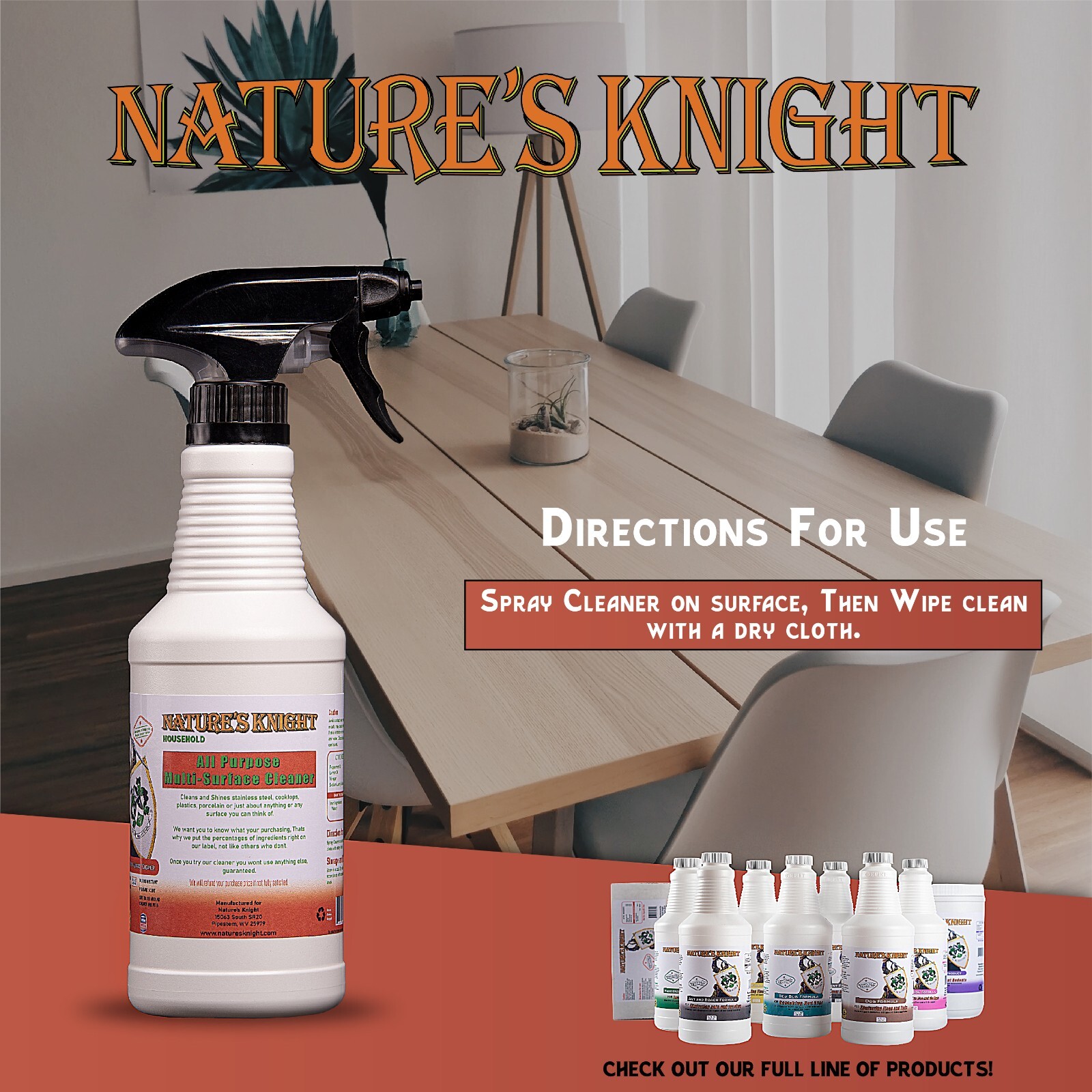 Natural All Purpose Multi Surface Cleaner, Non-Toxic, Deodorizes, Green Cleaner