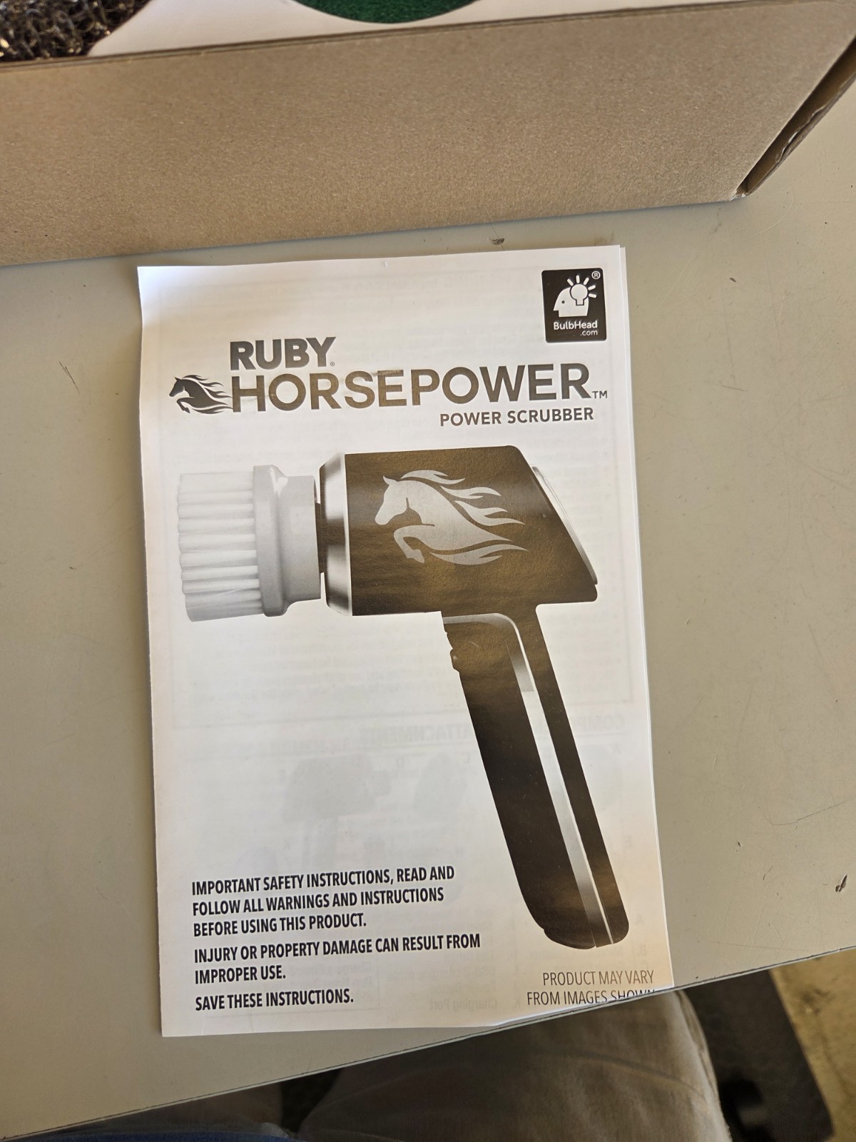 Horsepower Scrubber, Waterproof, Electric Power, Spins 350 RPM, 5 Brush Heads.