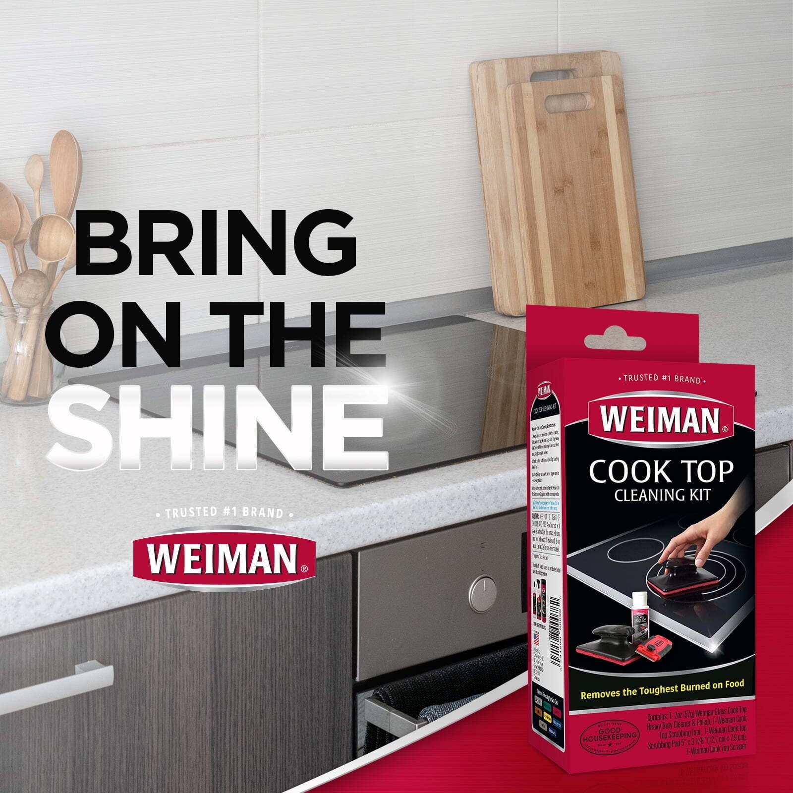 Kitchen Cook Top Complete Cleaning Kit w/ Cream Scrubbing Pad and Scraper Home