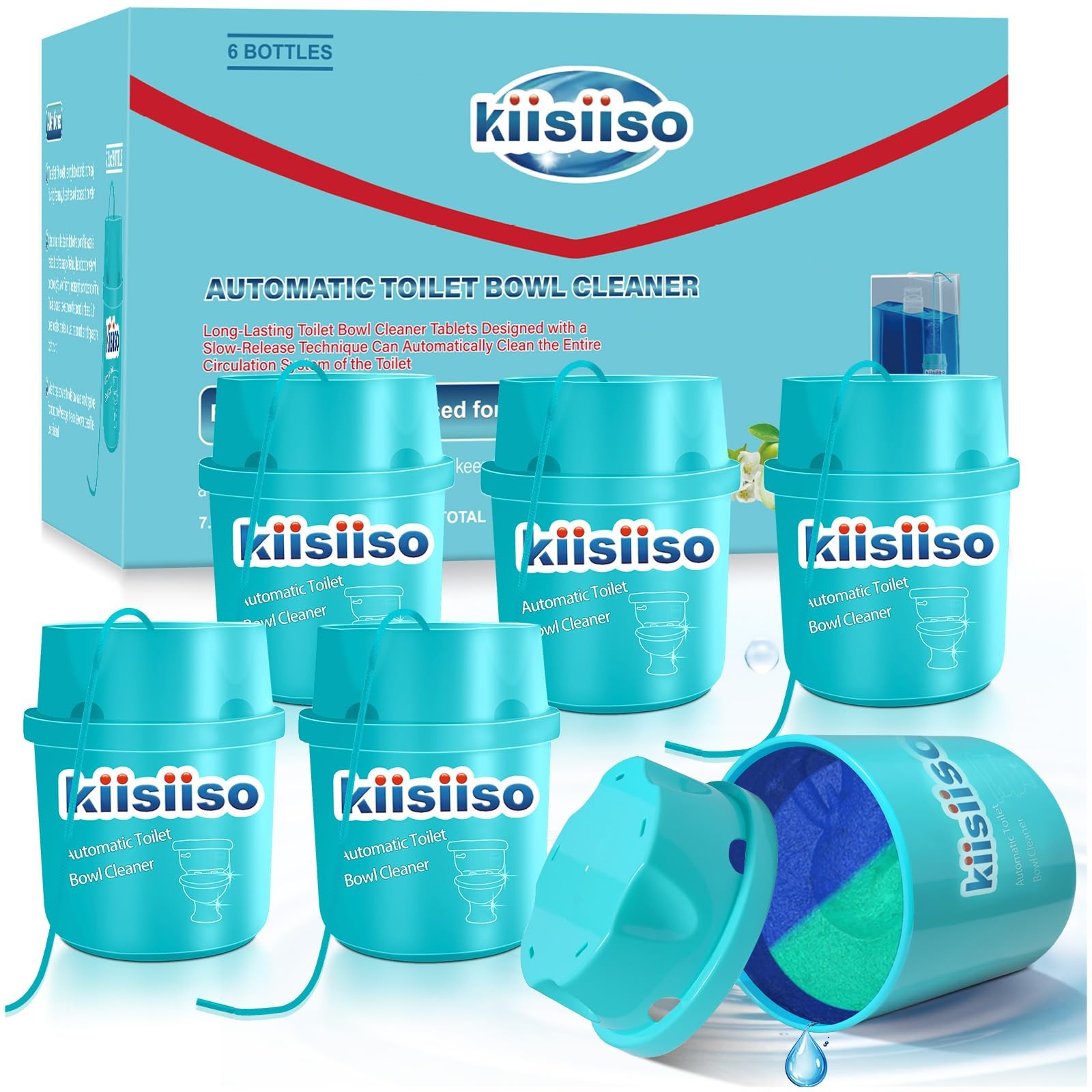 Toilet Bowl Cleaners-6 Pack, Automatic Toilet Tank Cleaner Tablets in Bottles…
