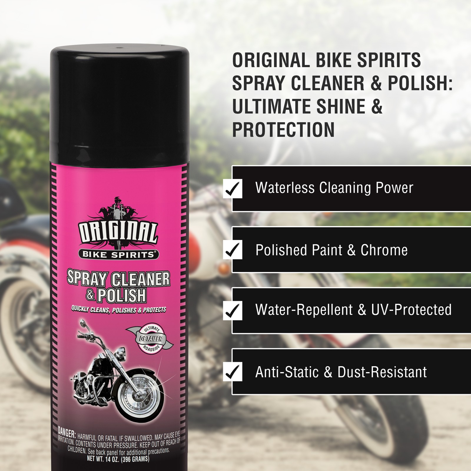 Original Bike Spirits Cleaner and Polish – 14 oz (Case of 12) – 1039615