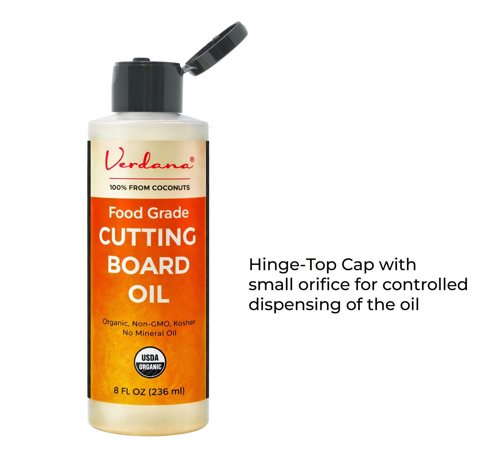 Food Grade Cutting Board Oil Organic Coconut-Derived Mineral Alternative 8 fl
