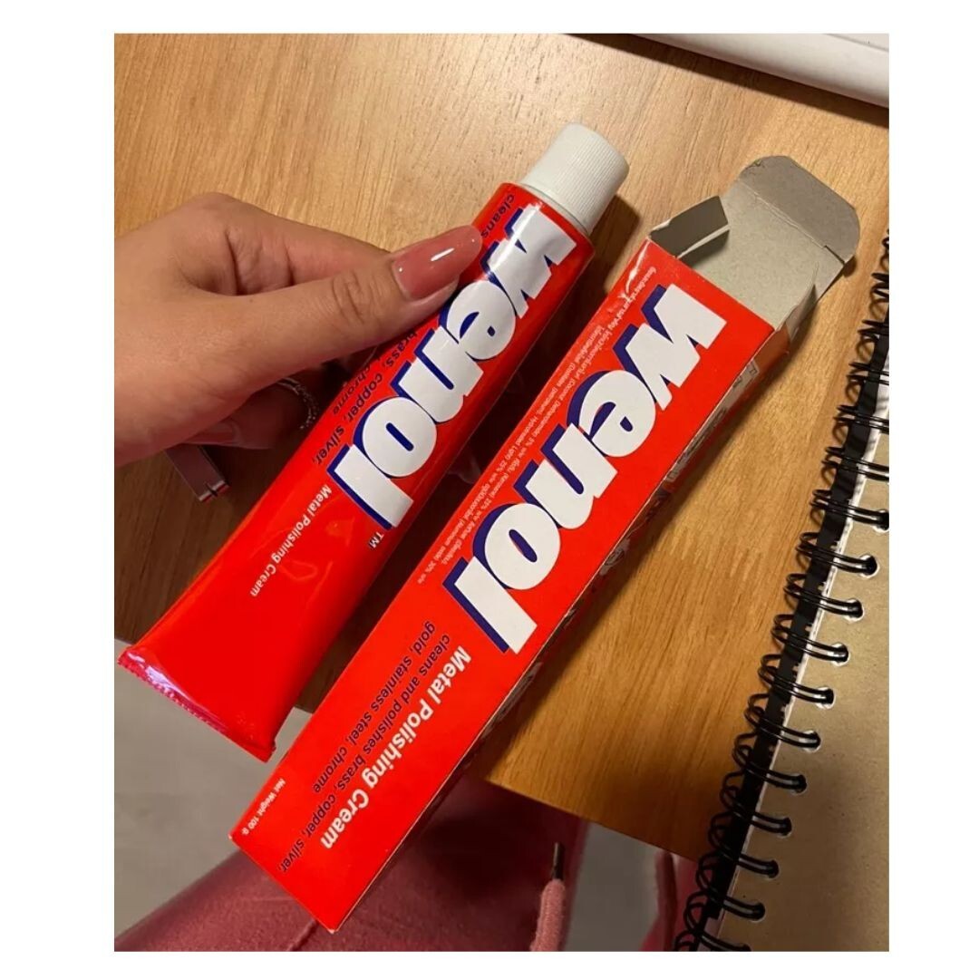 WENOL Metal Polishing Cream Brass Stainless Steel Aluminum Silver Gold 100 gx2
