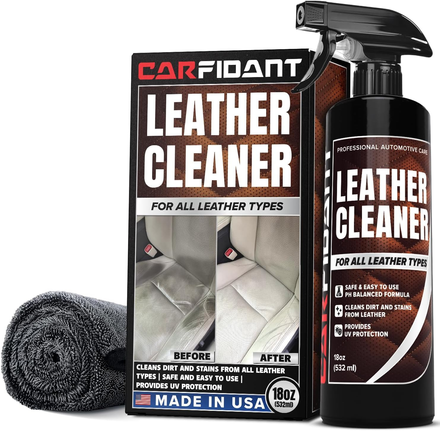 Leather Couch Cleaner – Ph Neutral, Non-Toxic & Non-Greasy – Gently Removes Stai
