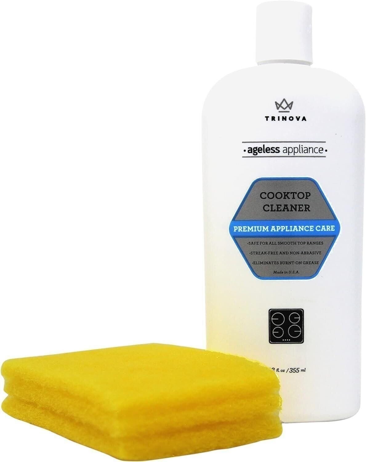 TriNova Premium Cooktop Cleaner and Scrubbing Pads. Best Cleaning Kit