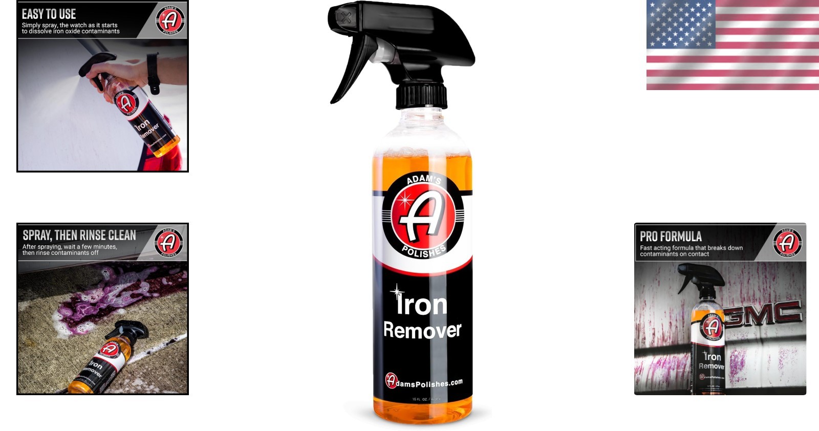 16oz Adam’s Iron Out Fallout & Rust Remover – Citrus Scent for Easy Application