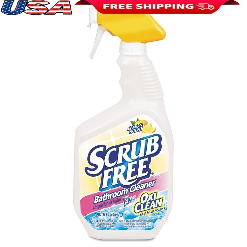 Total Bathroom Cleaner Spray 32oz Lemon Scent 8 Bottles Plastic Detergent New
