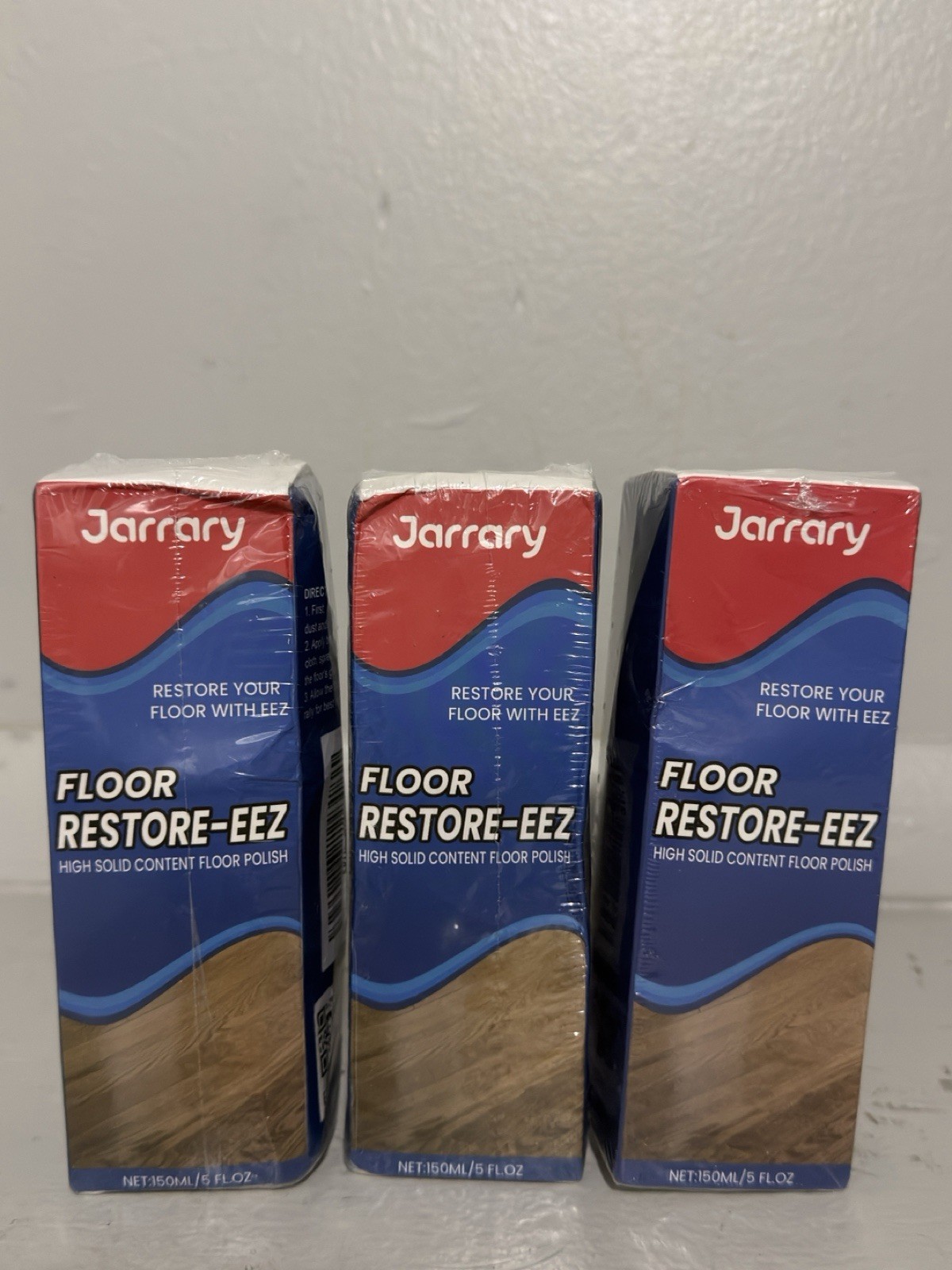 Lot of 3 Jarrary Floor Restore-Eez High Solid Content Floor Polish 150ml 5oz