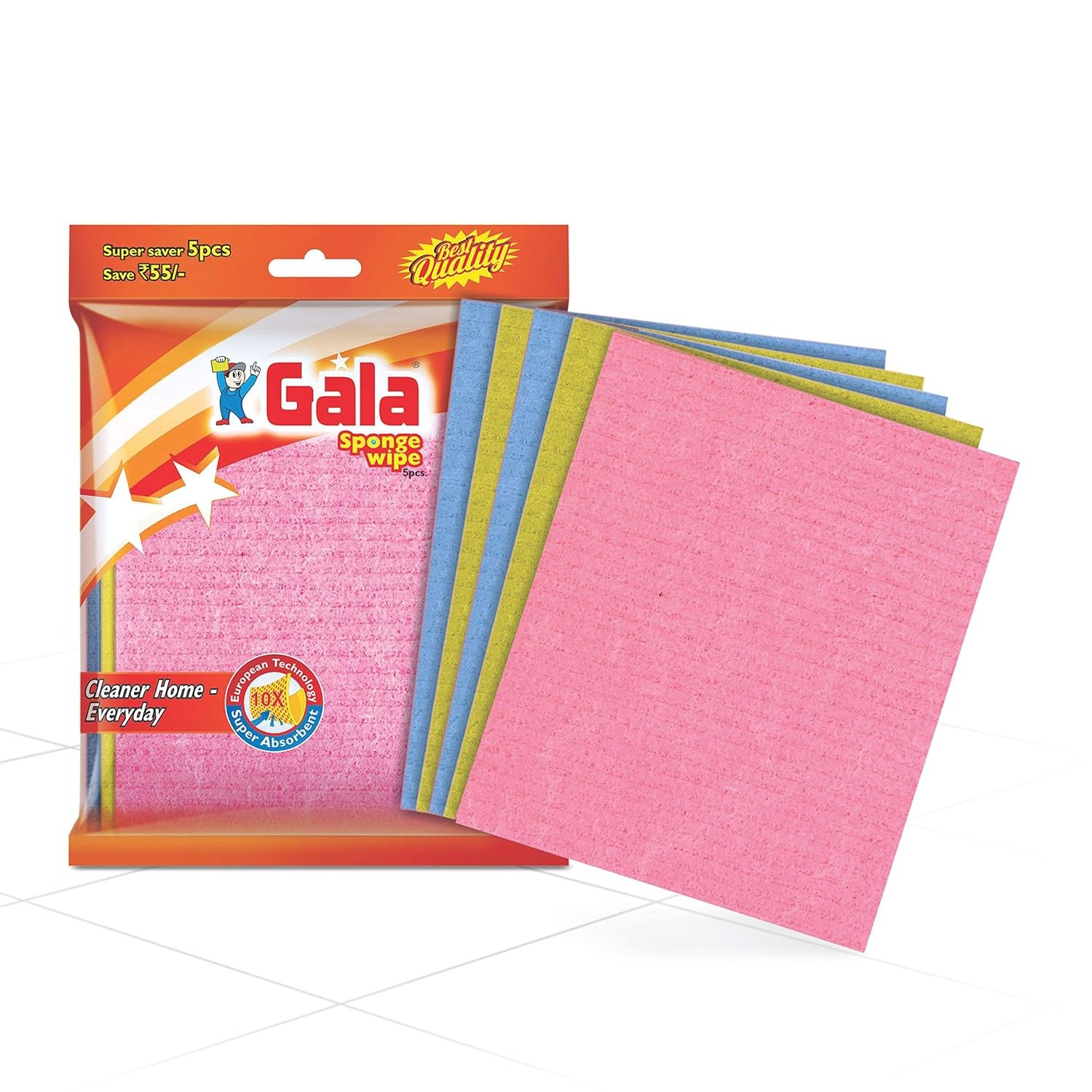 Gala Sponge Wipe for Kitchen & Household 5 Pcs Pack (Multipurpose)