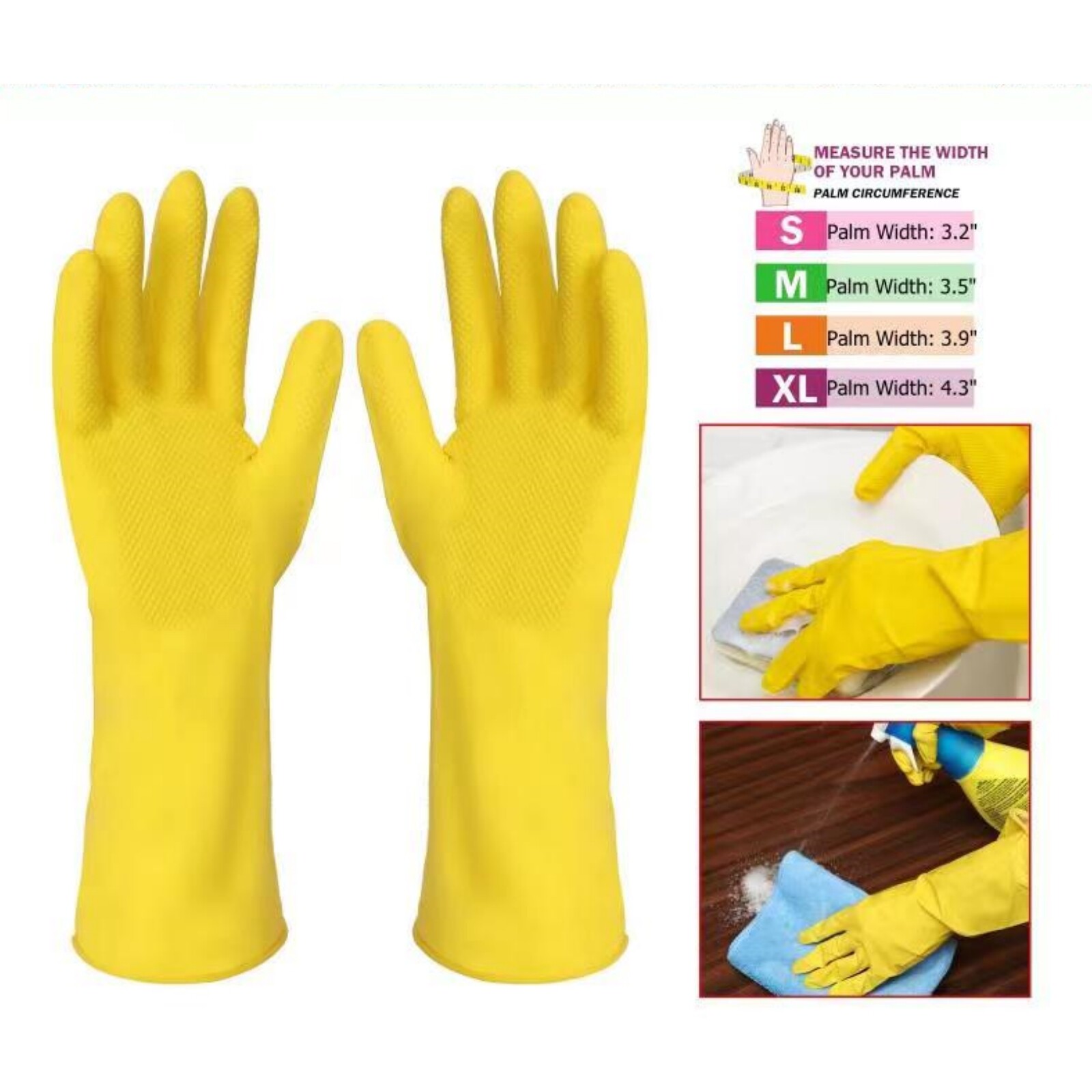 72 Pairs Yellow Cleaning Dish Gloves Professional Rubber Latex Gloves Wholesale