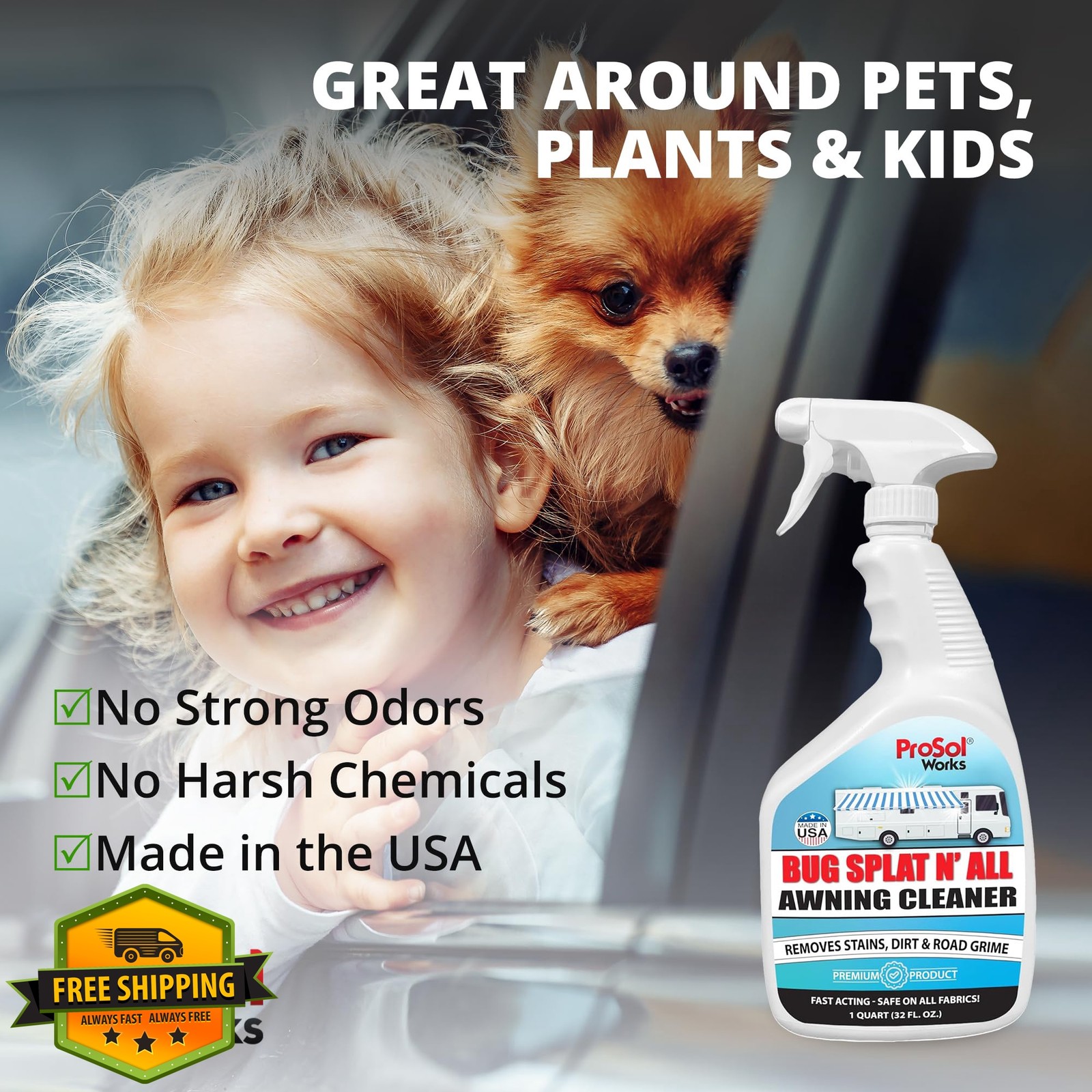 Prosol Works Awning Cleaner Bug Splatter Dirt Grime RV Patio