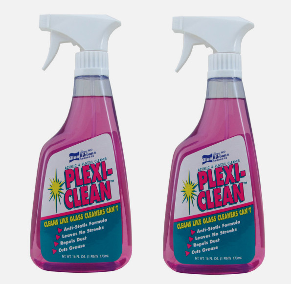 2 Blue Ribbon PLEXI-CLEAN Acrylic & Plastic Cleaner No Streaks Anti-Static 16oz