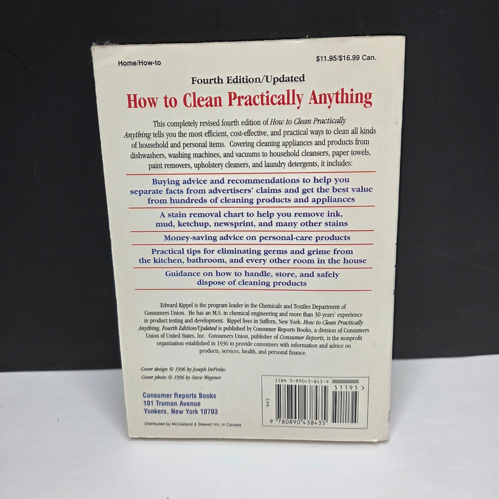 Consumer Reports How to Clean Practically Anything 4th Ed Paperback 1996 Vintage