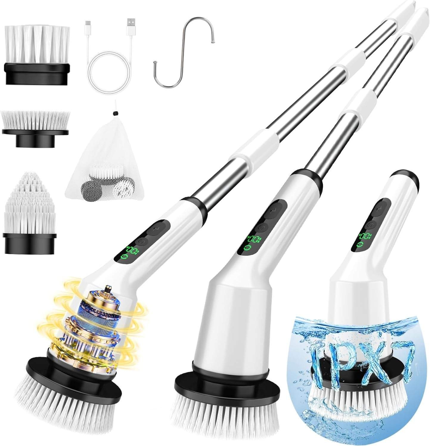 Electric Spin Scrubber for Cleaning Bathroom, Shower Scrubber Cordless Cleaning