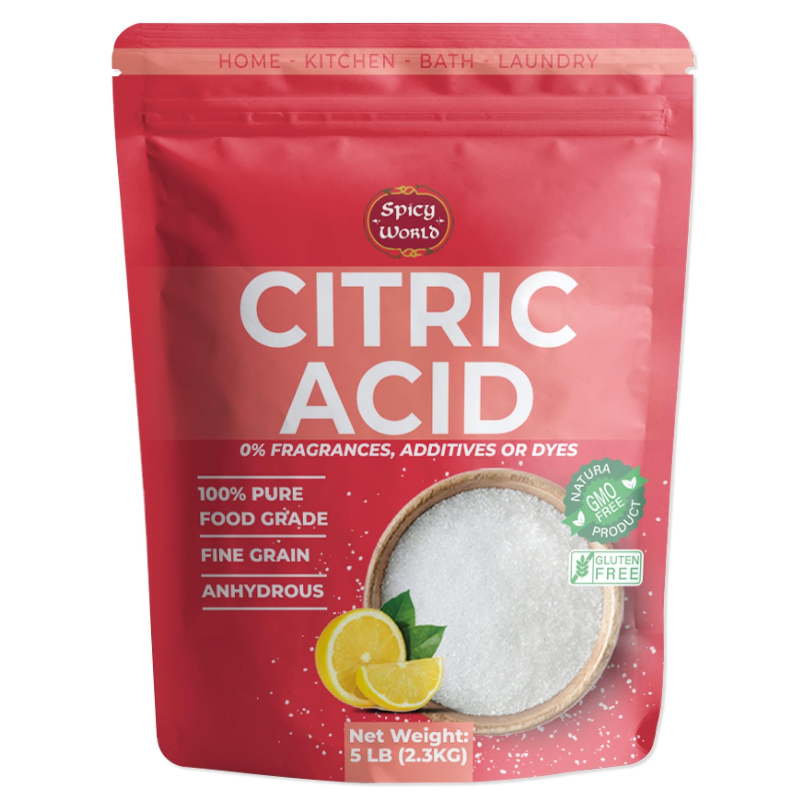 Pure Citric Acid 5 LB Bulk Bag – 100 Natural, Food Grade, Non-GMO – Citric Ac…