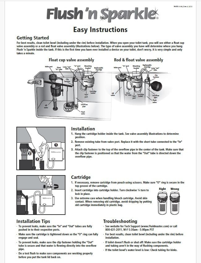 Fluidmaster 8302P8 Flush ‘n Sparkle Automatic Toilet 2 Count (Pack of 1), _