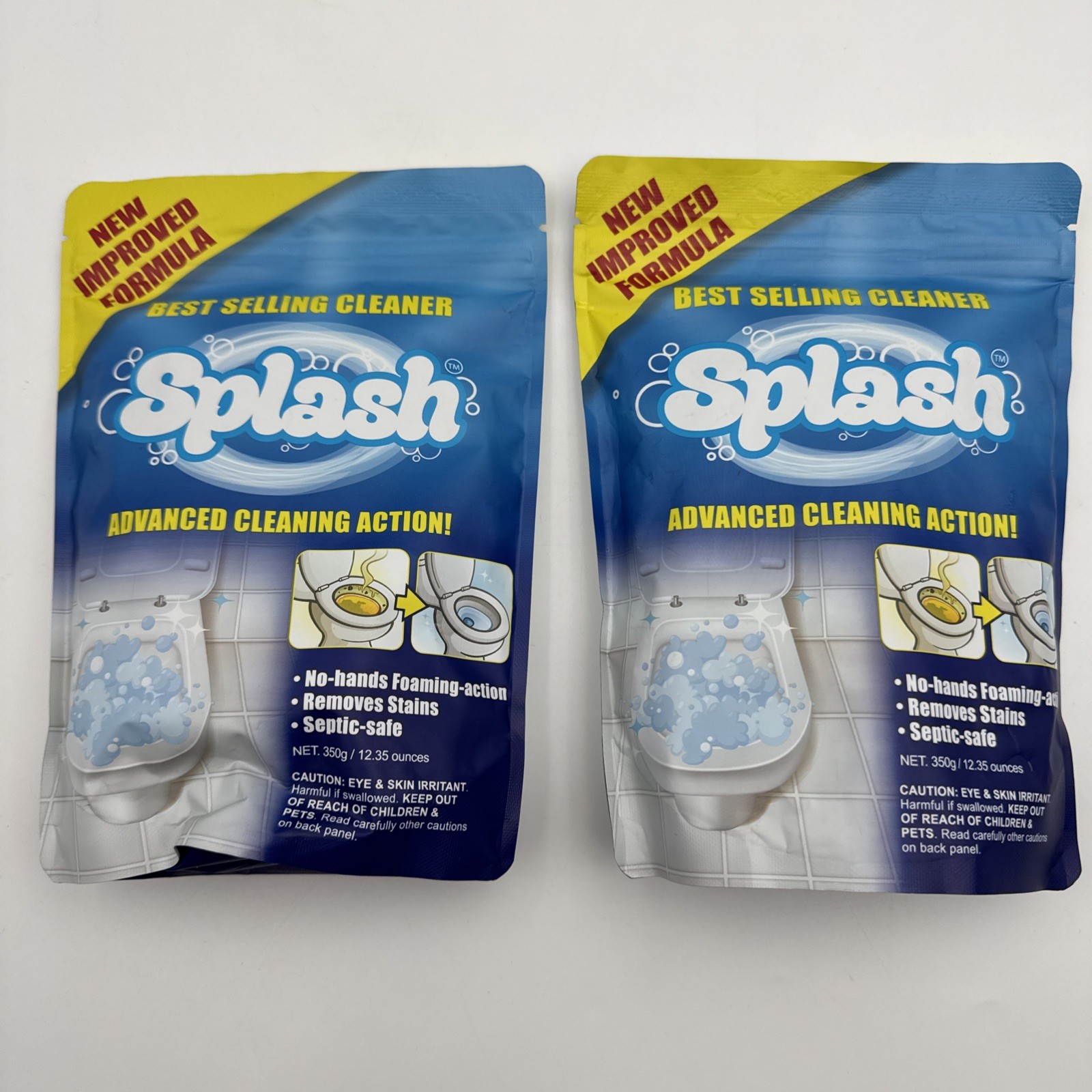 Splash Advanced Cleaning 350g 12.35oz Toilet Bowl Cleaner Powder 05/25 Lot Of 2