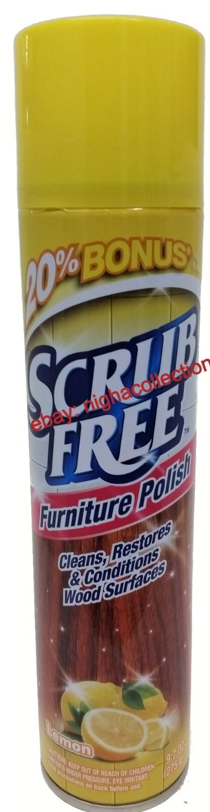 ( LOT 4 ) Scrubfree Lemon Scent Furniture Polish Cleans, Restore Wood 9.7 Oz Ea