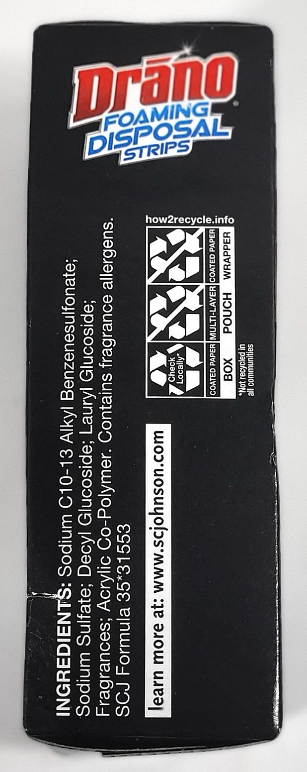 3 Boxes Drano Foaming Disposal Strips Garbage Disposal Cleaning Total 12 Strips
