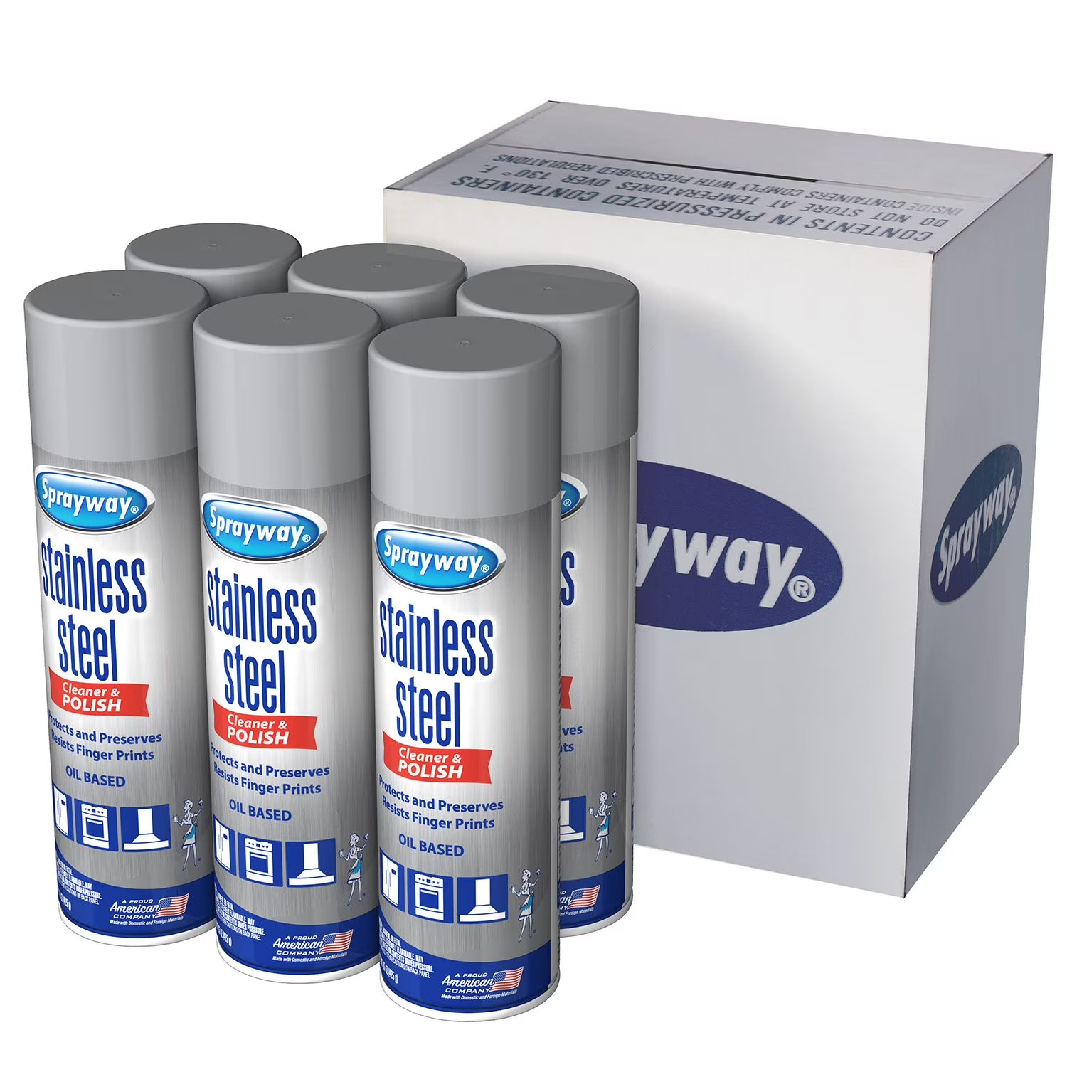 Sprayway Stainless Steel Cleaner and Polisher (15 oz, 6 pk.), SEALED