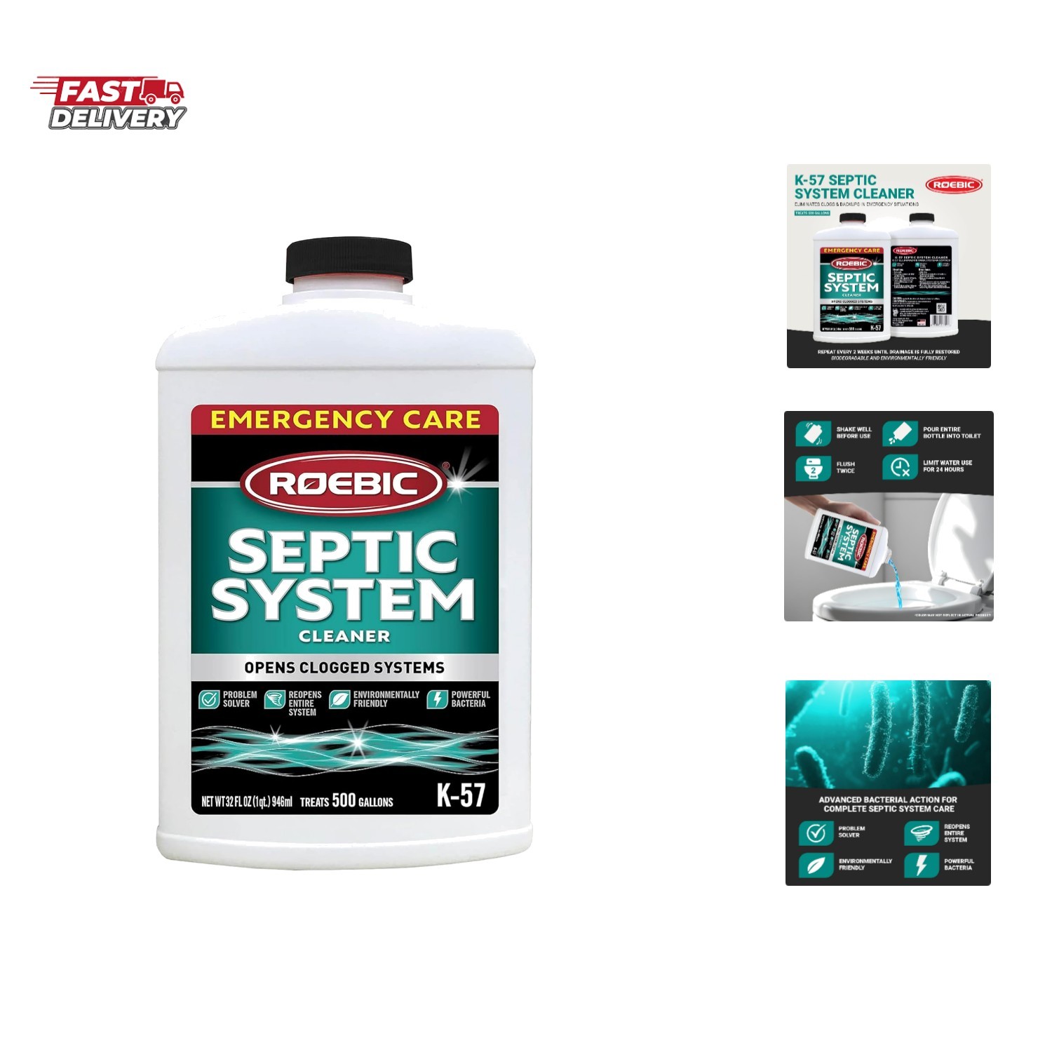 Septic System Cleaner: 32 Ounces, Cleans and Maintains Septic Systems for Opt…
